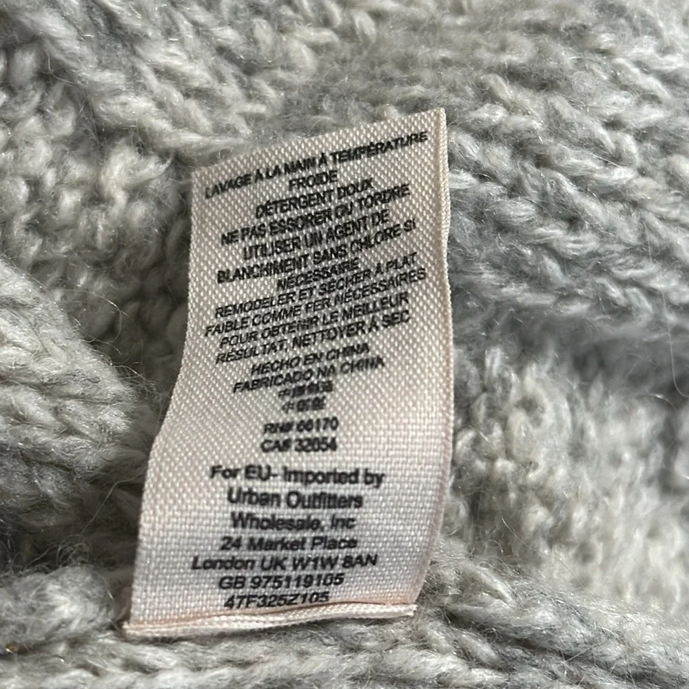 Free People Nordic Sweater Dress Mini Gray Sparkle Short Sleeve Y2K Size‎ M
